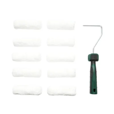 Set mini trafalet cu 10 role microfibra 10cm, maner 2K, tavita vopsea, rezerva tavita 13 piese Breckner Germany - imagine 2