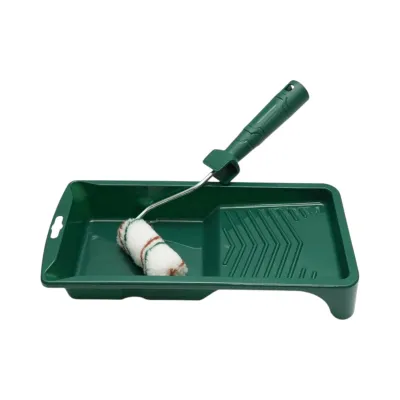Set mini trafalet cu 10 role poliester 10cm, maner PP, tavita vopsea, rezerva tavita 13 piese Breckner Germany - imagine 6
