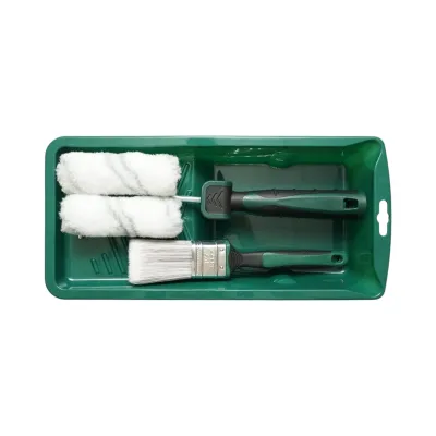 Set mini trafalet cu 2 role acrilice 10cm, pensula plata 38mm, maner 2K, tavita vopsea, rezerva tavita 6 piese Breckner Germany - imagine 6