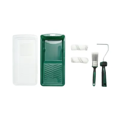 Set mini trafalet cu 2 role acrilice 10cm, pensula plata 38mm, maner 2K, tavita vopsea, rezerva tavita 6 piese Breckner Germany