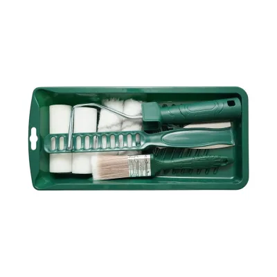 Set vopsit si zugravit cu trafalet 10cm, 2 role lana, 2 role burete, pensula 38mm, spaclu, mixer manual, tavita vopsea, rezerva tavita 10 piese Breckner Germany - imagine 5