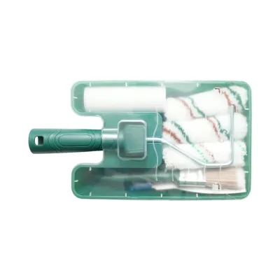 Set vopsit si zugravit cu trafalet 10cm, 2 role poliester, 1 rola microfibra, 1 rola burete, pensula 25mm, spaclu, tavita vopsea 8 piese Breckner Germany - imagine 5