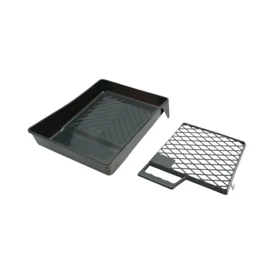 Set vopsit si zugravit cu trafaleti poliester 10cm, 25cm, 4 pensule, spaclu, mixer, tavita vopsea, gratar, folie protectie, cutter 15 piese Breckner Germany - imagine 5