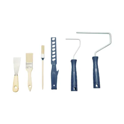 Set vopsit si zugravit cu trafaleti poliester 10cm, 18cm, 2 pensule, spaclu, mixer, tavita vopsea, gratar, folie protectie, banda mascare 15 piese Breckner Germany - imagine 4