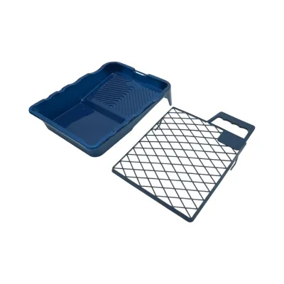 Set vopsit si zugravit cu trafaleti poliester 10cm, 18cm, 2 pensule, spaclu, mixer, tavita vopsea, gratar, folie protectie, banda mascare 15 piese Breckner Germany - imagine 5