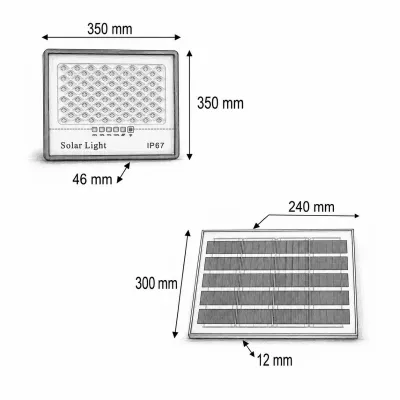 Proiector LED 200W, 6500K cu panou solar 15W, baterie LiFePO4 10000mAh si telecomanda IP67 Breckner Germany - imagine 5