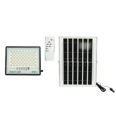 Proiector LED 100W, 6500K cu panou solar 12W, baterie LiFePO4 8000mAh si telecomanda IP67 Breckner Germany