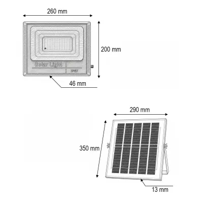 Proiector LED 100W, 6500K cu panou solar 12W, baterie LiFePO4 8000mAh si telecomanda IP67 Breckner Germany - imagine 5