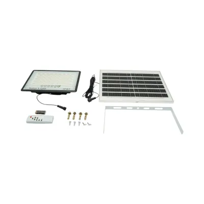 Proiector LED 100W, 6500K cu panou solar 12W, baterie LiFePO4 8000mAh si telecomanda IP67 Breckner Germany - imagine 2