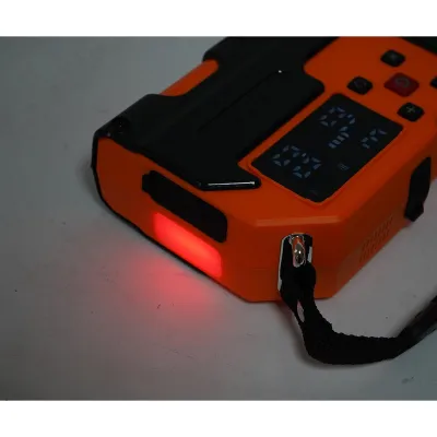 Robot pornire auto cu compresor aer portabil digital 150PSI, 12V, 120W, baterie Li-ion 8000mAh, Power Bank, lanterna LED, port USB/USB-C Breckner Germany - imagine 15