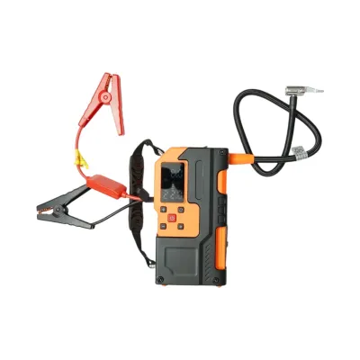 Robot pornire auto cu compresor aer portabil digital 150PSI, 12V, 120W, baterie Li-ion 8000mAh, Power Bank, lanterna LED, port USB/USB-C Breckner Germany - imagine 2