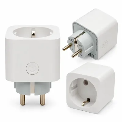 Priza inteligenta smart Wi-Fi alba 220V, 60Hz, 16A, 3680W, monitorizare consum, Bluetooth, aplicatie Tuya Smart Life