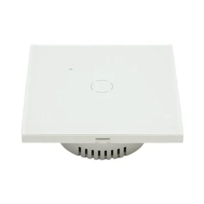 Intrerupator inteligent smart Wi-Fi touch simplu alb 220V, 1000W, rama sticla 86x86x33mm, aplicatie Tuya Smart Life, compatibil Alexa si Google Home - imagine 3