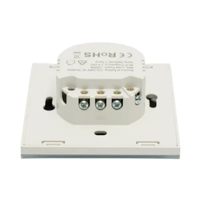 Intrerupator inteligent smart Wi-Fi touch dublu alb 220V, 2000W, rama sticla 86x86x33mm, aplicatie Tuya Smart Life, compatibil Alexa si Google Home - imagine 4