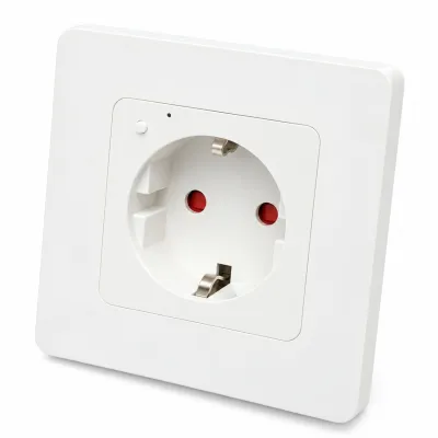 Priza inteligenta smart Wi-Fi alba incastrata 110-240V, 16A, 3680W, monitorizare consum, Bluetooth, aplicatie Tuya Smart Life