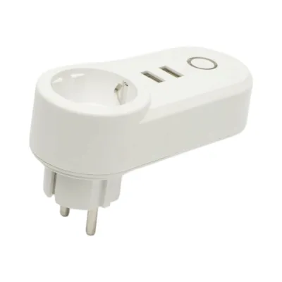 Priza inteligenta smart Wi-Fi alba 100-240V, 16A, 3680W, 2 porturi USB 5V, aplicatie Tuya Smart Life, compatibila Alexa si Google Home - imagine 3