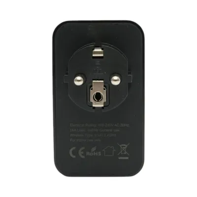 Priza inteligenta smart Wi-Fi neagra 100-240V, 16A, 3680W, 2 porturi USB A+C 5V, aplicatie Tuya Smart Life, compatibila Alexa si Google Home - imagine 4