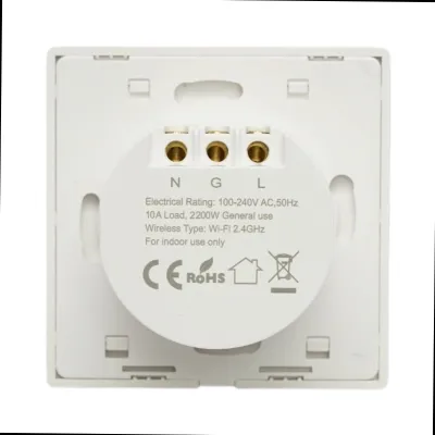 Priza inteligenta smart Wi-Fi alba incastrata 100-240V, 10A, 2200W, rama sticla 86x86x33mm, aplicatie Tuya Smart Life, compatibila Alexa si Google Home - imagine 5
