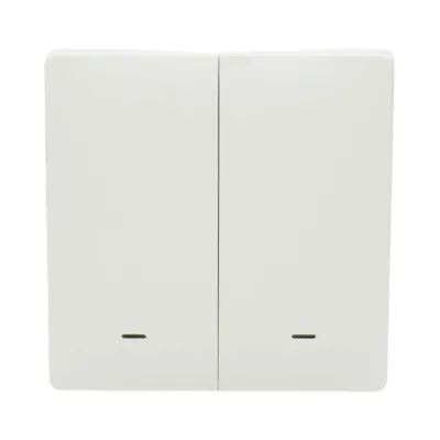 Intrerupator inteligent smart Wi-Fi dublu alb incastrat 100-240V, 10A, 2200W, aplicatie Tuya Smart Life, compatibil Alexa si Google Home 86x86x33mm - imagine 2
