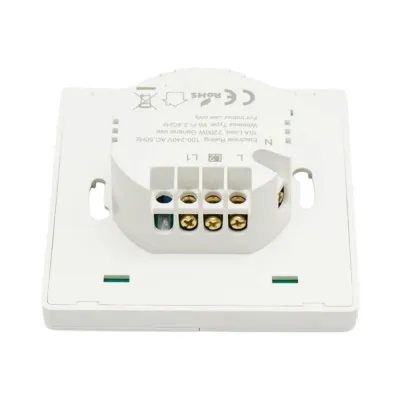 Intrerupator inteligent smart Wi-Fi dublu alb incastrat 100-240V, 10A, 2200W, aplicatie Tuya Smart Life, compatibil Alexa si Google Home 86x86x33mm - imagine 4