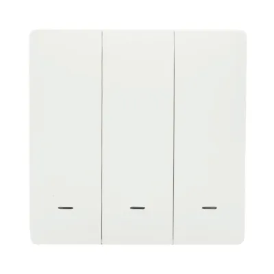 Intrerupator inteligent smart Wi-Fi triplu alb incastrat 100-240V, 10A, 2200W, aplicatie Tuya Smart Life, compatibil Alexa si Google Home 86x86x33mm - imagine 2