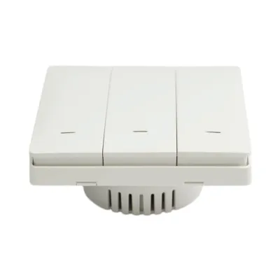Intrerupator inteligent smart Wi-Fi triplu alb incastrat 100-240V, 10A, 2200W, aplicatie Tuya Smart Life, compatibil Alexa si Google Home 86x86x33mm - imagine 3