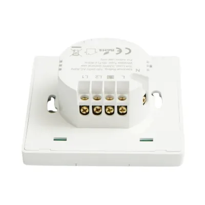 Intrerupator inteligent smart Wi-Fi triplu alb incastrat 100-240V, 10A, 2200W, aplicatie Tuya Smart Life, compatibil Alexa si Google Home 86x86x33mm - imagine 4