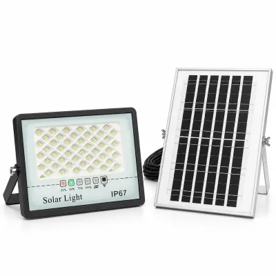 Proiector LED 60W, 6500K cu panou solar 8W, baterie LiFePO4 5000mAh si telecomanda IP67 Breckner Germany - imagine 2