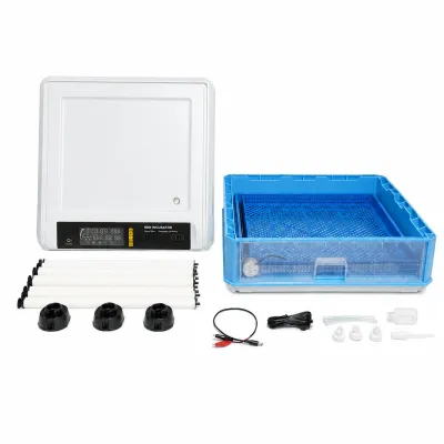 Incubator automat 100 oua 80W, 12V-220V, rotire automata, ovoscop LED, control temperatura, umiditate, afisaj digital, alarma - imagine 2