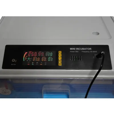 Incubator automat 128 oua 80W, 12V-220V, rotire automata, ovoscop LED, control temperatura, umiditate, afisaj digital, alarma - imagine 11