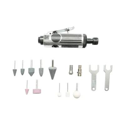 Trusa polizor drept pneumatic biax 22000rpm, mandrina 3mm si 6mm, presiune 6.3 bar 16 piese Breckner Germany - imagine 4