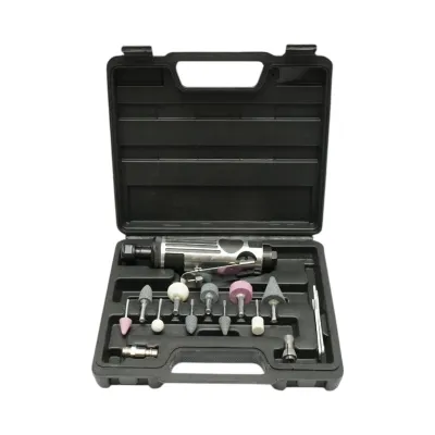 Trusa polizor drept pneumatic biax 22000rpm, mandrina 3mm si 6mm, presiune 6.3 bar 16 piese Breckner Germany - imagine 2
