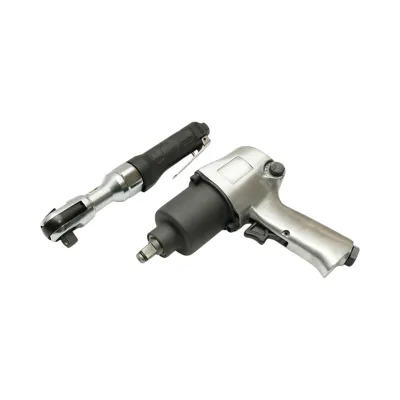 Trusa scule pneumatice cu pistol de impact Twin Hammer 1/2 inch, clichet 3/8 inch, 10 tubulare 9-27mm si accesorii 16 piese Breckner Germany - imagine 7