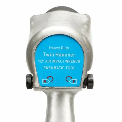 Trusa scule pneumatice cu pistol de impact Twin Hammer 1/2 inch, clichet 3/8 inch, 10 tubulare 9-27mm si accesorii 16 piese Breckner Germany - imagine 14