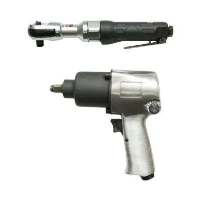 Trusa scule pneumatice cu pistol de impact Twin Hammer 1/2 inch, clichet 3/8 inch, 10 tubulare 9-27mm si accesorii 16 piese Breckner Germany - imagine 6