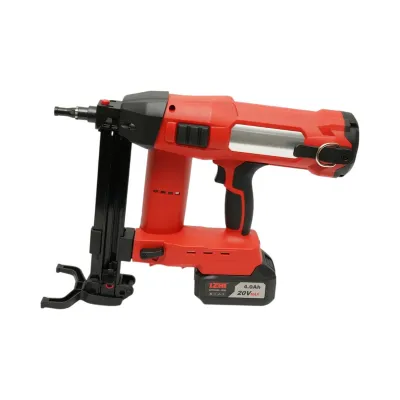 Pistol de batut cuie in beton si metal cu acumulator 20V, 4Ah Li-ion, LED, brushless, 100 Joule, cuie 15-40mm, diametru 2.7-3mm, magazie 33 cuie Breckner Germany - imagine 6