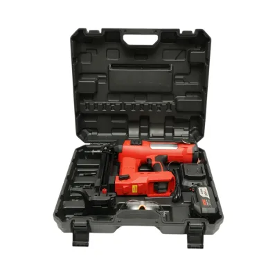 Pistol de batut cuie in beton si metal cu acumulator 20V, 4Ah Li-ion, LED, brushless, 100 Joule, cuie 15-40mm, diametru 2.7-3mm, magazie 33 cuie Breckner Germany - imagine 2