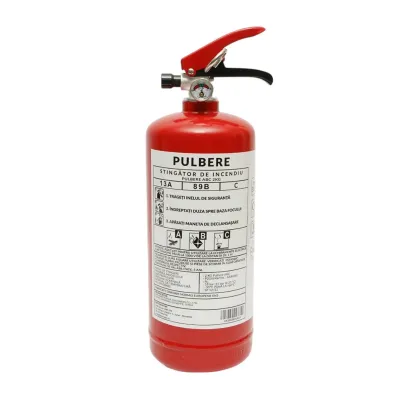 Stingator auto cu suport si pulbere ABC 2kg P2 - imagine 4