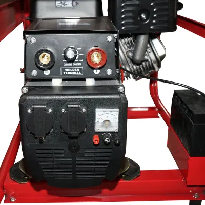 Aparat de sudura 200A cu generator electric 5KW/220V, motor pe benzina 15 CP, pornire cheie Breckner Germany - imagine 6