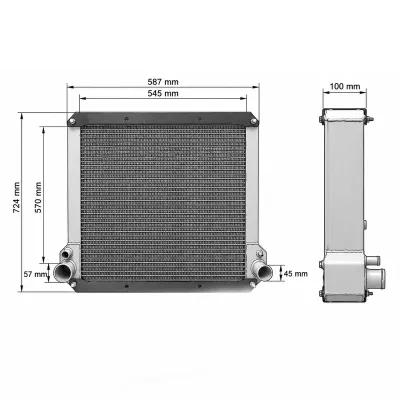 Radiator racire apa New Holland 724x587x100mm cod OEM 87302920 - imagine 2