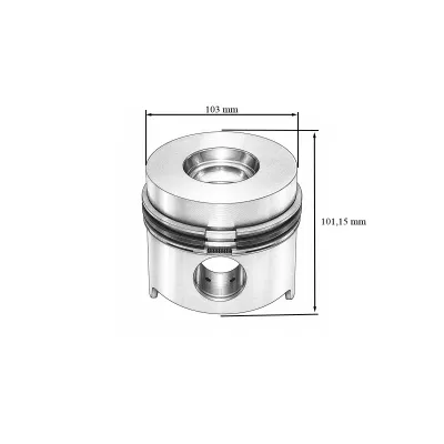 Piston motor echipat Ø103mm Fiat cu segmenti 2.5x2.5x4mm, bolt 34mm si sigurante cod OEM OEM 1909234+1901395 - imagine 3