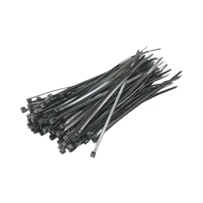 Faseta colier plastic negru 2.5x120mm 100 buc/set Longroad - imagine 2