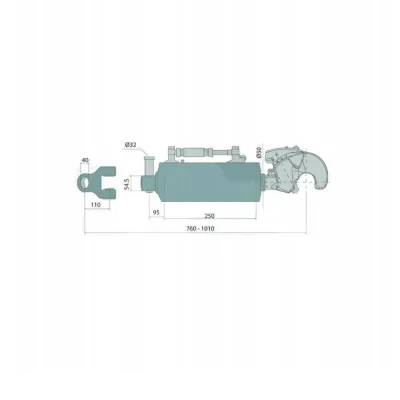 Tirant central reglabil hidraulic 760-1010mm, categoria 3-3, cupla rapida, cursa 250mm, bolt 40mm, tija 50mm - imagine 6