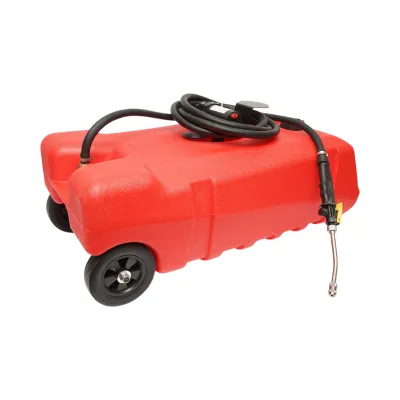 Rezervor motorina mobil portabil 53L cu pompa transfer electrica 12V, 70W, baterie Li-ion, debit 6L/min, furtun 3m si pistol Breckner Germany - imagine 6
