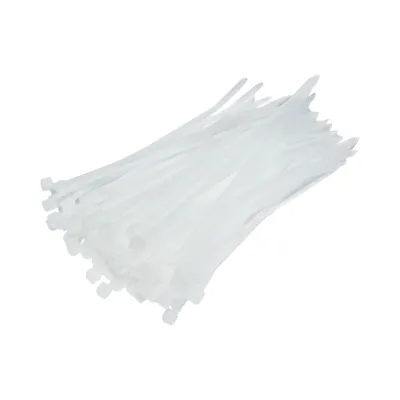 Faseta colier plastic alb 2.5x100mm 100 buc/set Longroad - imagine 2