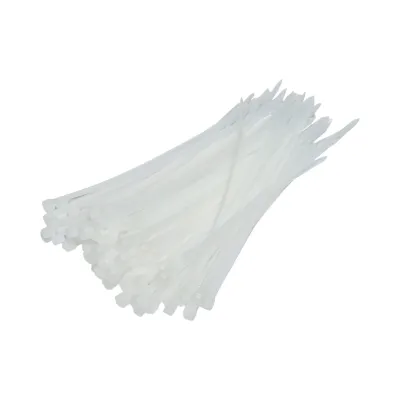 Faseta colier plastic alb 3.6x150mm 100 buc/set Longroad - imagine 2