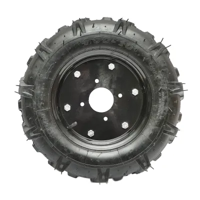 Roata completa 400/10 crampon 4PR cu janta neagra - imagine 2