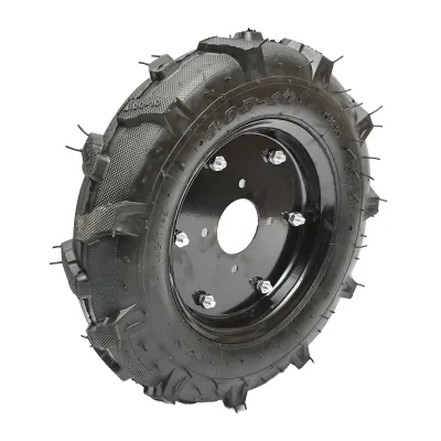 Roata completa 400/10 crampon 4PR cu janta neagra
