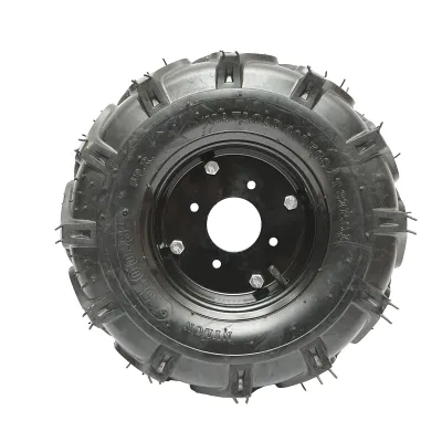 Roata completa 500/8 crampon 6PR cu janta neagra - imagine 2