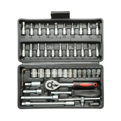 Trusa chei tubulare 4-14mm cu clichet, biti Torx, Hex, PH, PZ, SL 46 piese Breckner Germany - imagine 2